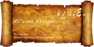 Árvai Ellina névjegykártya